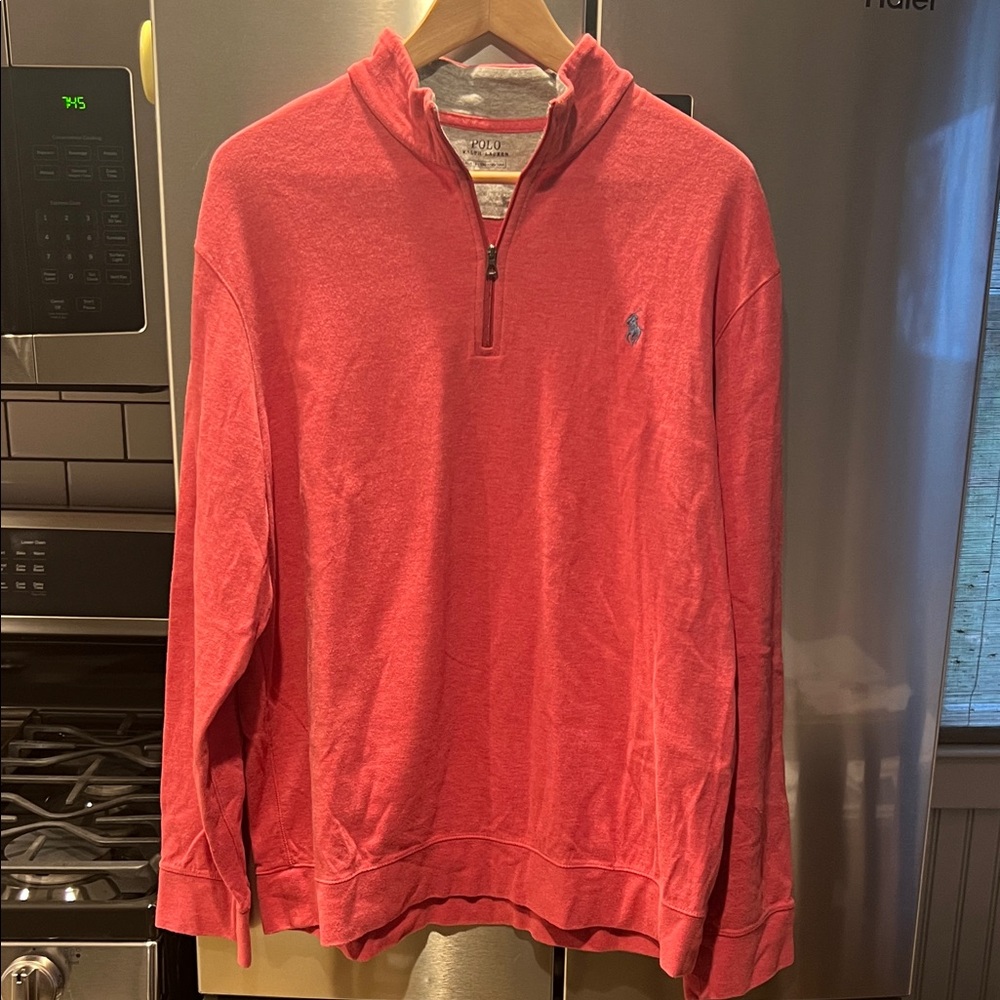 Polo by Ralph Lauren Red Quarter-Zip Sweater